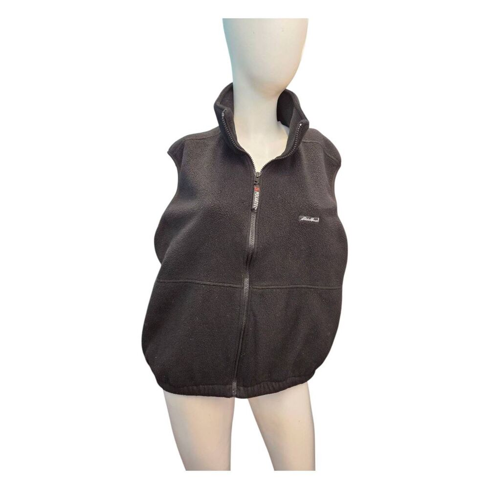 Eddie Bauer Black Full Zip Vest Mens Size Medium